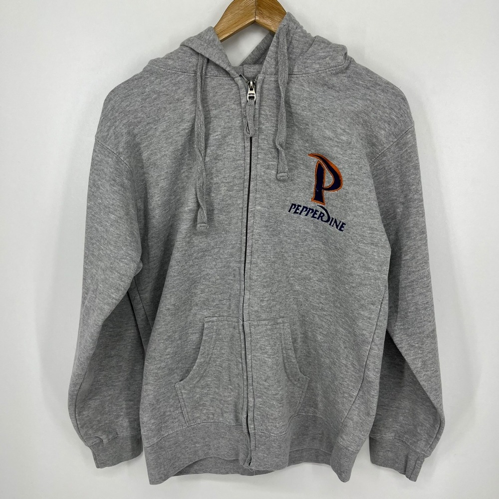 Otto Collection Pepperdine University Waves Full Zip Hoodie Gray Small Vtg 90s